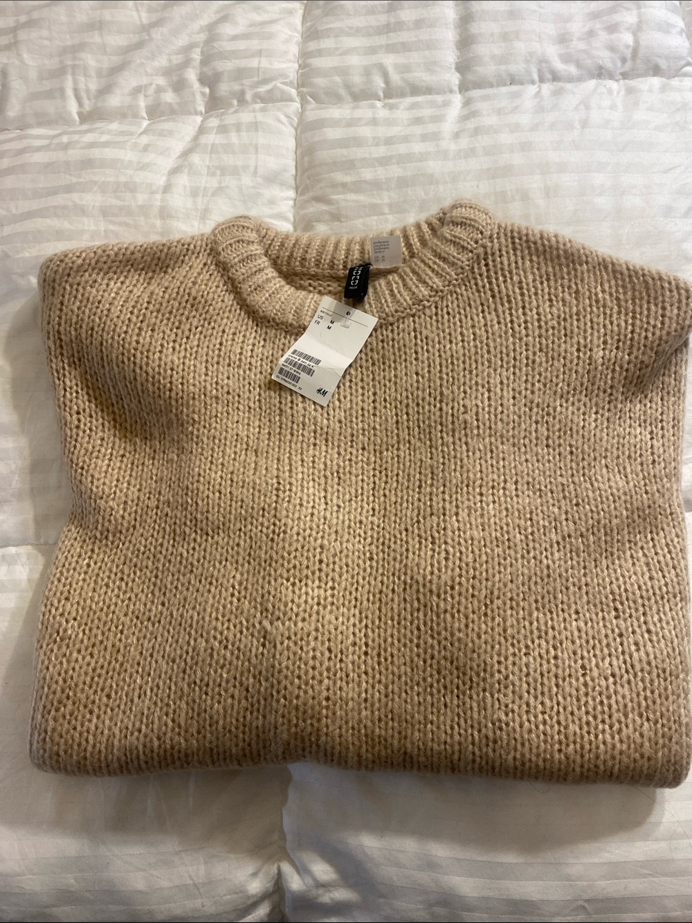 H&M Women’s Oversized  Crewneck Sweater in Light Beige